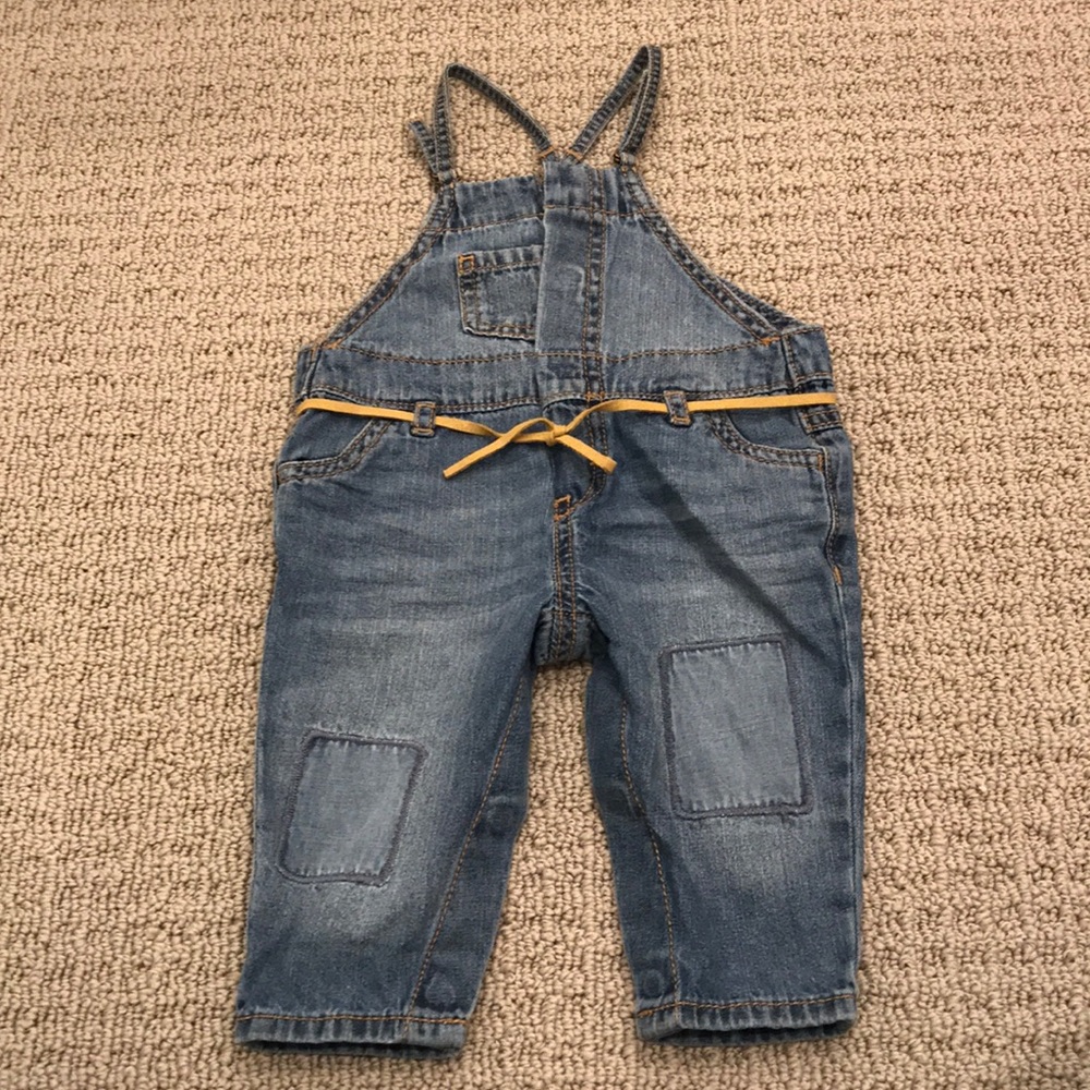 Baby overalls with suede tie